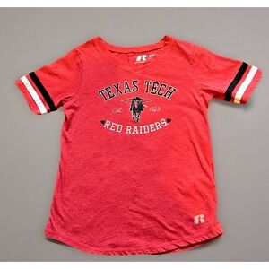 Rusell Texas Tech Shirt Youth Girls M(7-8) Red Raiders Short Sleeve V-Neck Shirt